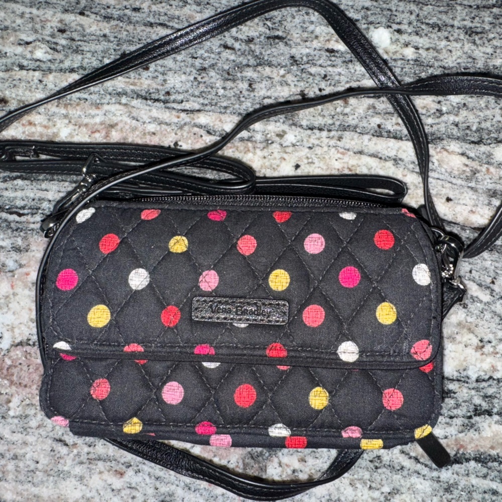 Vera Bradley RFID All in One Crossbody - Havana Dots.  Excellent Condition